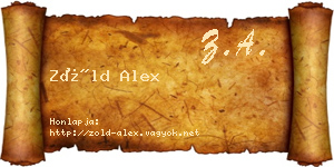 Zöld Alex névjegykártya
